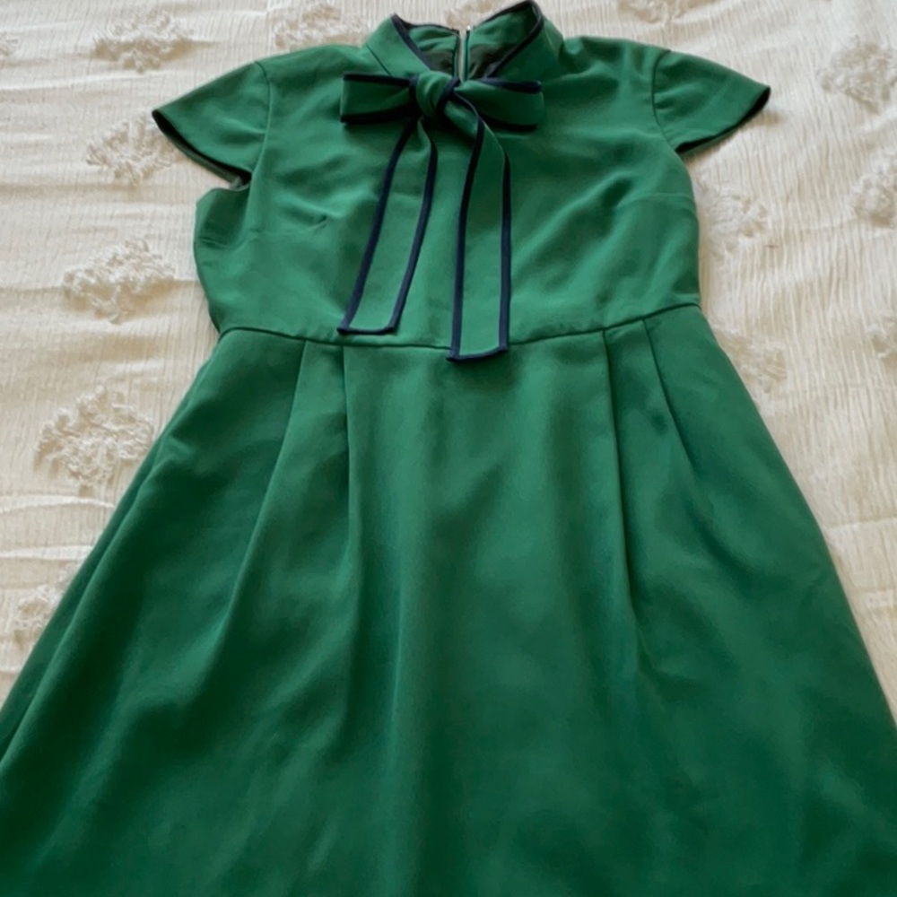 Green Fitted J-Crew Dress